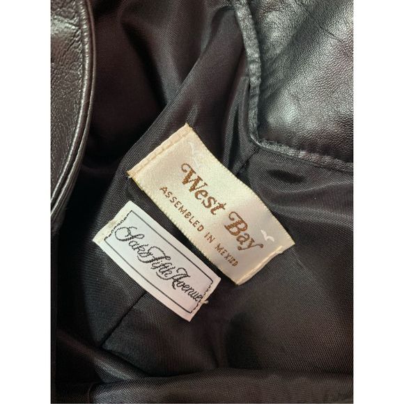 West Bay Saks Fifth Avenue Women's Black Leather Mini Skirt Size 8 - Picture 4 of 6